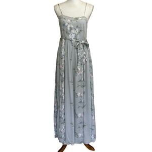 Saints+Secrets‎ blue floral jumpsuit, small, wide leg, flowy, romantic, soft